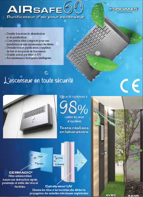 DIP Ascenseurs vous propose le purificateur d'air pour ascenseur AirSafe60